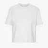 T-shirt court ample en coton bio - Mélange neige