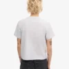 T-shirt court ample en coton bio - Mélange neige