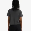 T-shirt court ample en coton bio - Noir délavé