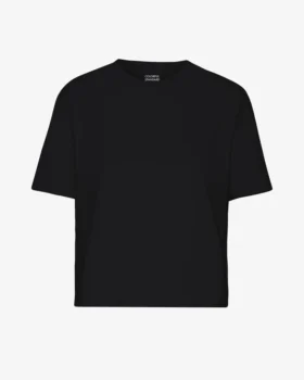 T-shirt court ample en coton bio - Noir intense