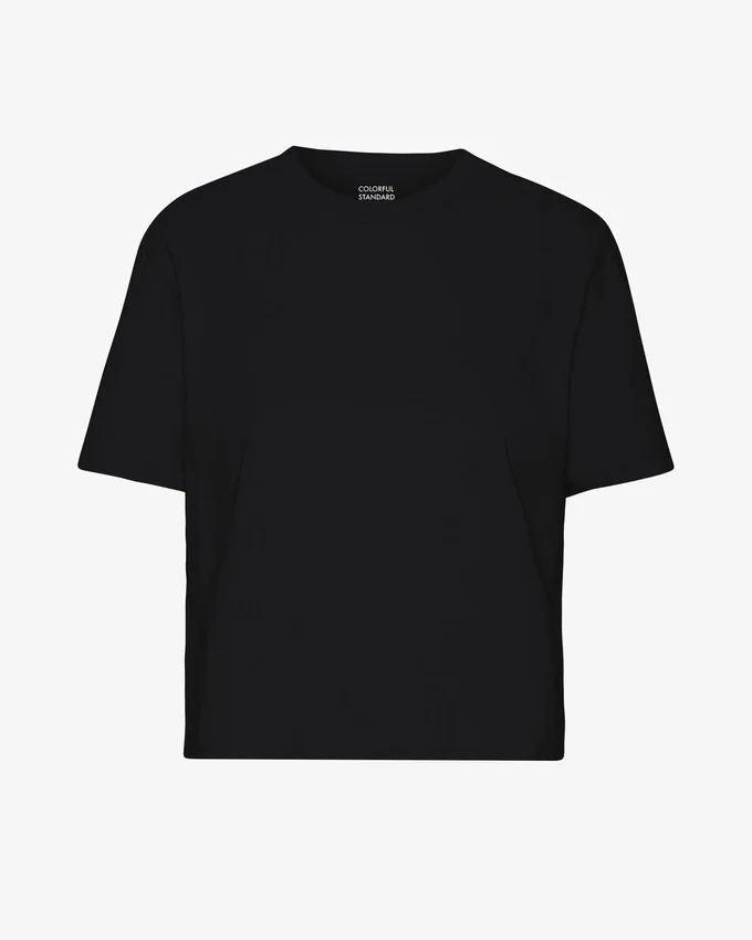 T-shirt court ample en coton bio - Noir intense