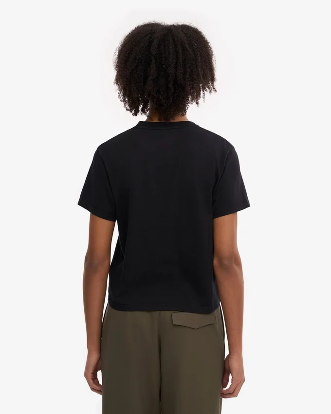 T-shirt court ample en coton bio - Noir intense