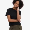 T-shirt court ample en coton bio - Noir intense