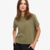 T-shirt court ample en coton bio - Olive poudré