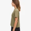 T-shirt court ample en coton bio - Olive poudré