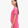 T-shirt court ample en coton bio - Rose bubble-gum