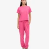 T-shirt court ample en coton bio - Rose bubble-gum