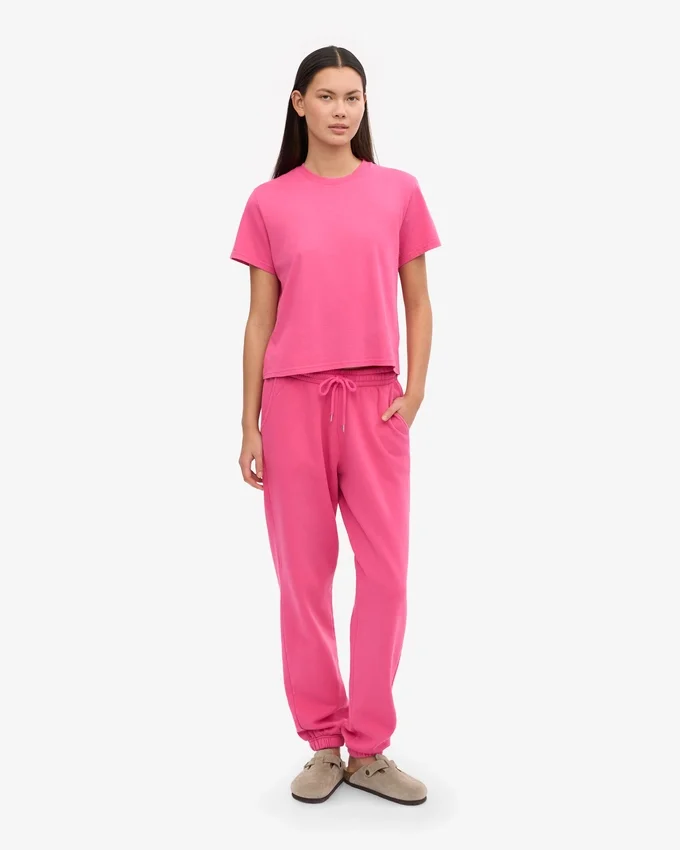 T-shirt court ample en coton bio - Rose bubble-gum