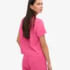 T-shirt court ample en coton bio - Rose bubble-gum