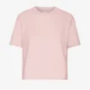 T-shirt court ample en coton bio - Rose délavé