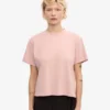 T-shirt court ample en coton bio - Rose délavé