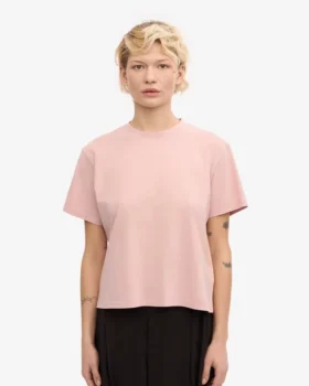 T-shirt court ample en coton bio – Rose délavé