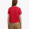 T-shirt court ample en coton bio - Rouge écarlate