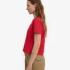 T-shirt court ample en coton bio - Rouge écarlate