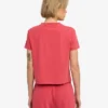 T-shirt court ample en coton bio - Rouge délavé