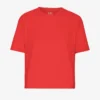T-shirt court ample en coton bio - Rouge mandarine