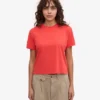 T-shirt court ample en coton bio - Rouge mandarine