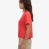 T-shirt court ample en coton bio - Rouge mandarine