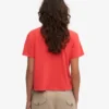 T-shirt court ample en coton bio - Rouge mandarine
