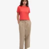 T-shirt court ample en coton bio - Rouge mandarine