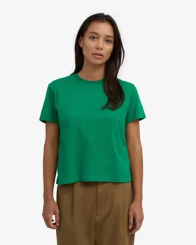 T-shirt court ample en coton bio – Vert Kelly