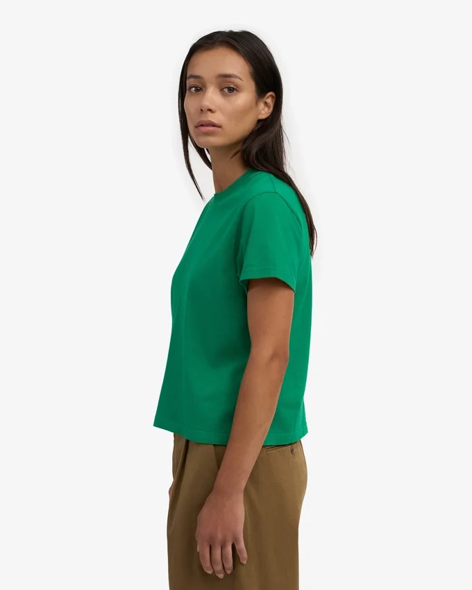T-shirt court ample en coton bio - Vert Kelly