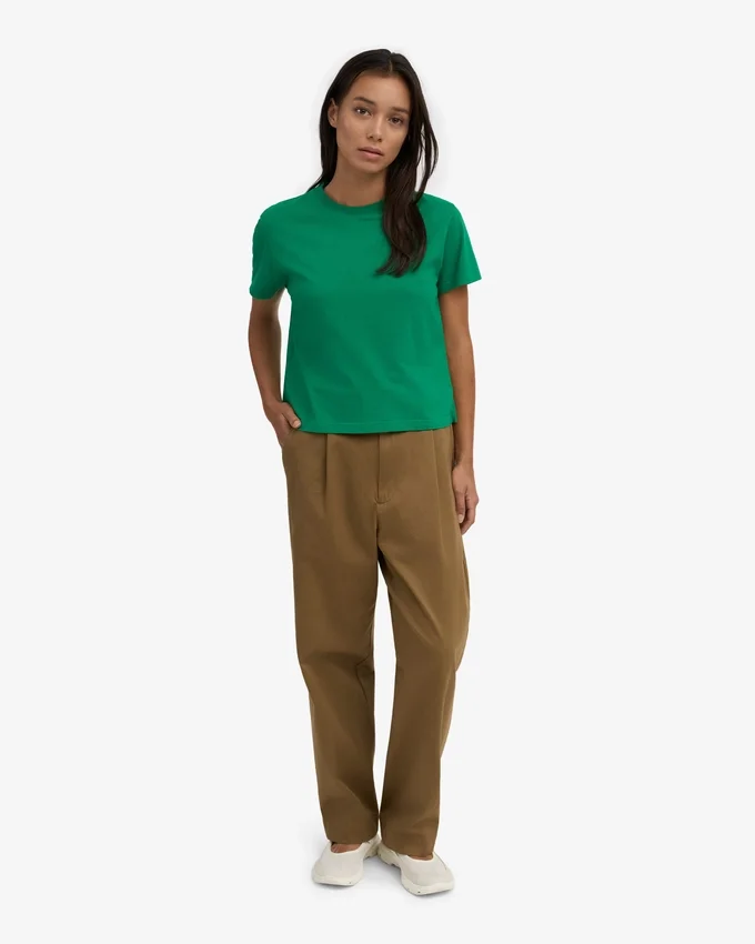 T-shirt court ample en coton bio - Vert Kelly
