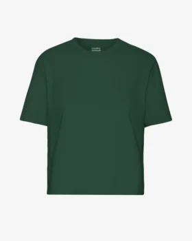 T-shirt court ample en coton bio - Vert émeraude
