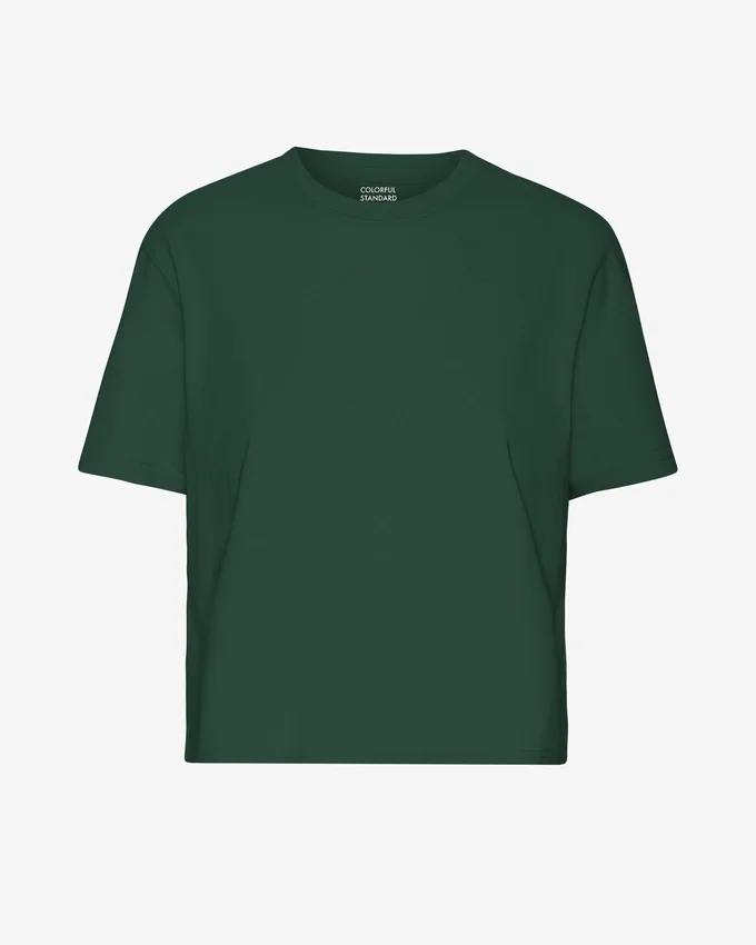 T-shirt court ample en coton bio - Vert émeraude