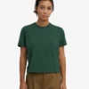 T-shirt court ample en coton bio - Vert émeraude