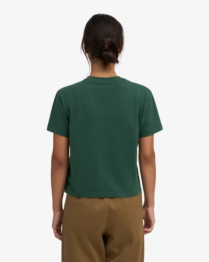 T-shirt court ample en coton bio - Vert émeraude