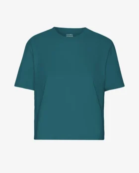 T-shirt court ample en coton bio - Vert océan