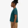 T-shirt court ample en coton bio - Vert océan