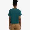 T-shirt court ample en coton bio - Vert océan