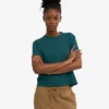 T-shirt court ample en coton bio - Vert océan