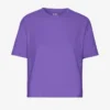 T-shirt court ample en coton bio - Violet ultra