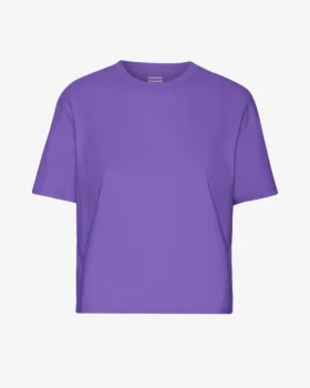T-shirt court ample en coton bio - Violet ultra