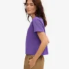 T-shirt court ample en coton bio - Violet ultra