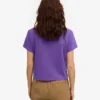 T-shirt court ample en coton bio - Violet ultra