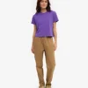 T-shirt court ample en coton bio - Violet ultra
