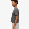 T-shirt court ample en lin bio – Gris lave