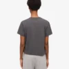 T-shirt court ample en lin bio – Gris lave