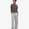T-shirt court ample en lin bio – Gris lave