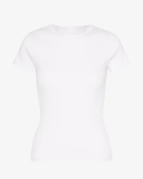 T-shirt côtelé bio - Blanc optique