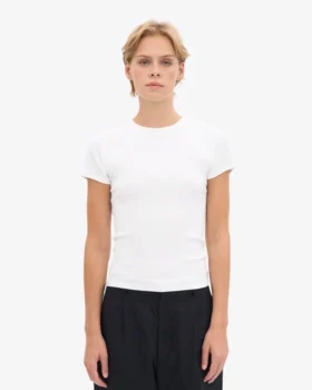 T-shirt côtelé bio – Blanc optique