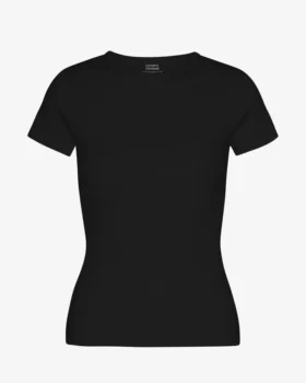 T-shirt côtelé bio - Noir intense