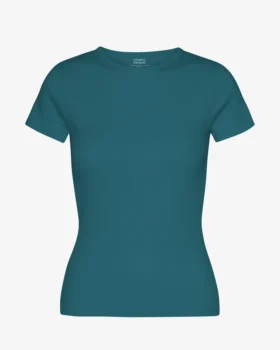 T-shirt côtelé bio – Vert océan