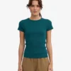 T-shirt côtelé bio – Vert océan