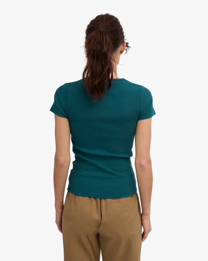 T-shirt côtelé bio – Vert océan