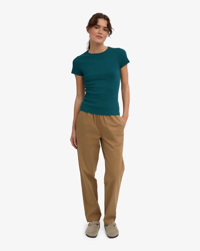 T-shirt côtelé bio – Vert océan